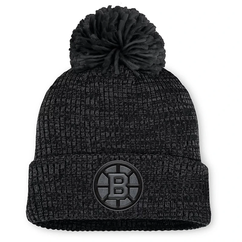 Fanatics Boston Bruins Authentic Pro Road Cuffed Knit Hat with Pom