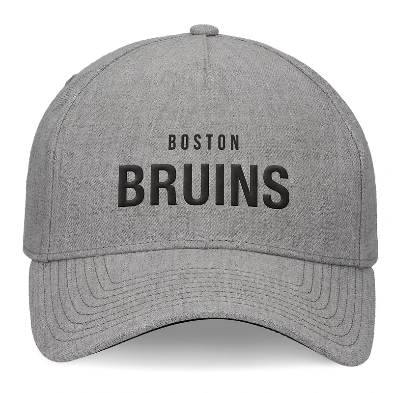 Fanatics Boston Bruins Elements A-Frame Leather Strapback Hat