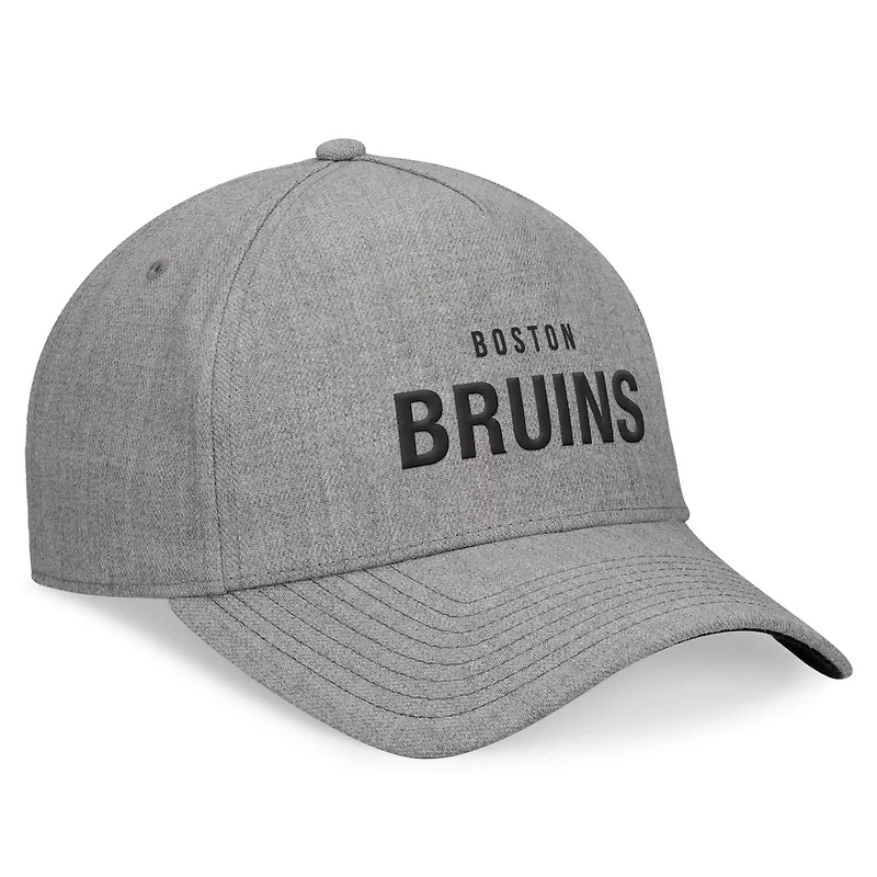 Fanatics Boston Bruins Elements A-Frame Leather Strapback Hat
