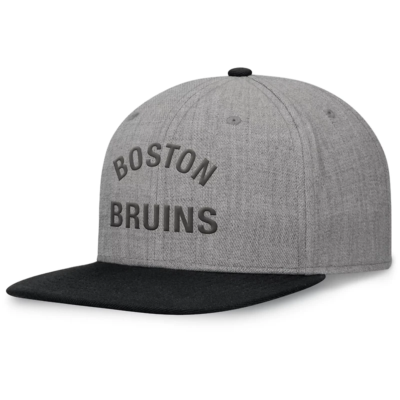 Fanatics Boston Bruins Elements Flat Brim Leather Strapback Hat
