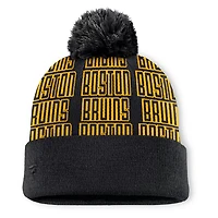 Fanatics Boston Bruins Fundamental Empty Net Cuffed Knit Hat with Pom