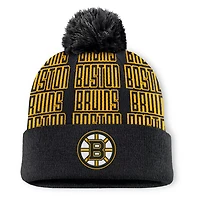Fanatics Boston Bruins Fundamental Empty Net Cuffed Knit Hat with Pom