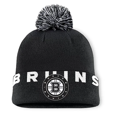 Fanatics Boston Bruins Fundamental High Stick Cuffed Knit Hat with Pom