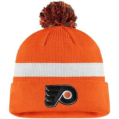 Fanatics Branded /White Philadelphia Flyers 2020 NHL Draft Authentic Pro Cuffed Pom Knit Hat