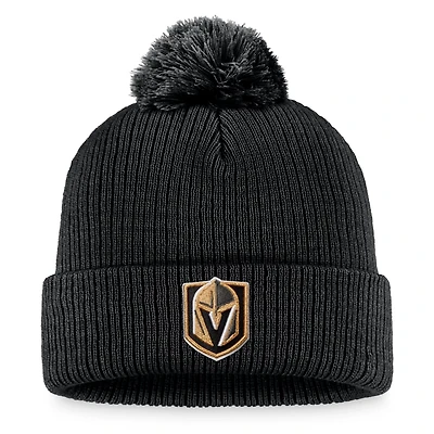 Fanatics Branded Vegas Golden Knights Core Primary Logo Cuffed Knit Hat with Pom