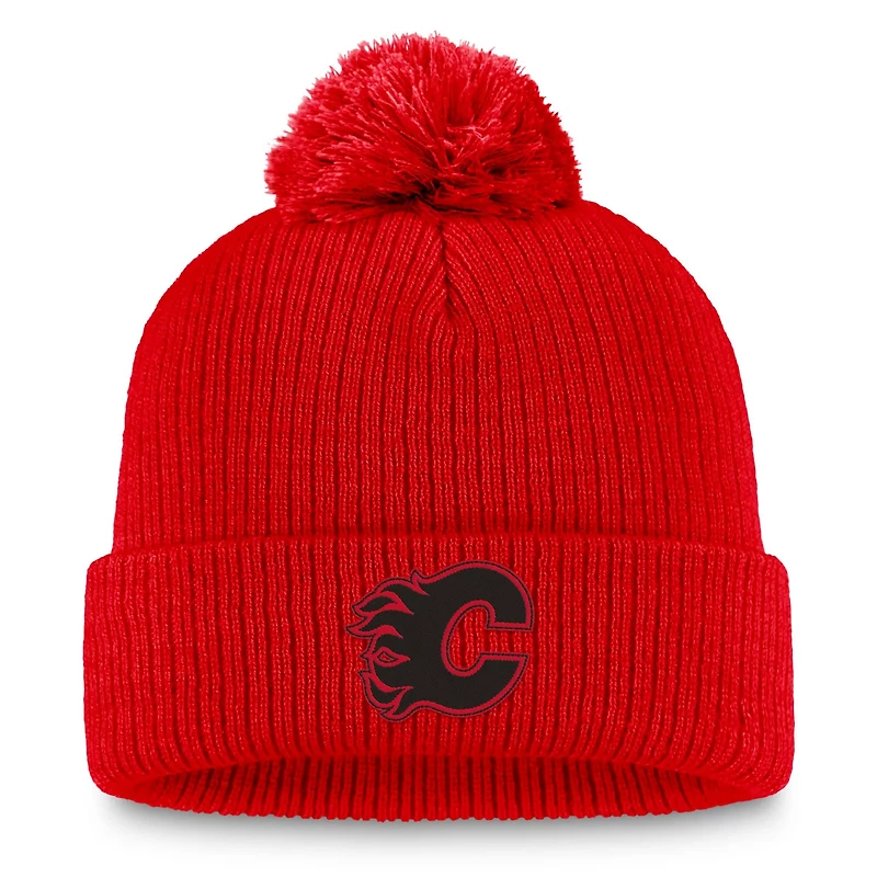 Fanatics Calgary Flames Cuffed Knit Hat with Pom