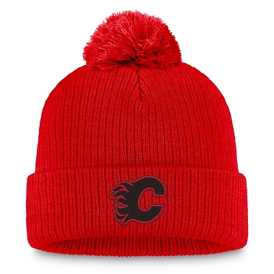 Fanatics Calgary Flames Cuffed Knit Hat with Pom