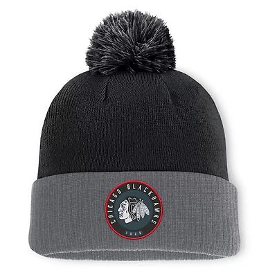 Fanatics Chicago hawks Cuffed Knit Hat with Pom