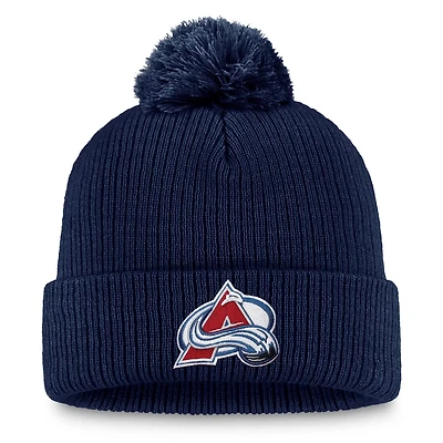 Fanatics Colorado Avalanche Primary Logo Cuffed Knit Hat with Pom