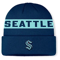 Fanatics Deep Sea Seattle Kraken Authentic Pro Rink Cuffed Knit Hat