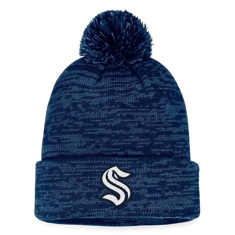 Fanatics Deep Sea Seattle Kraken Fundamental Cuffed Knit Hat with Pom
