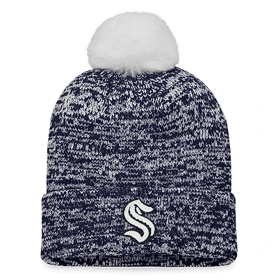 Fanatics Deep Sea Seattle Kraken Glimmer Cuffed Knit Hat with Pom