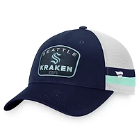 Fanatics Deep Sea /White Seattle Kraken Fundamental Striped Trucker Adjustable Hat