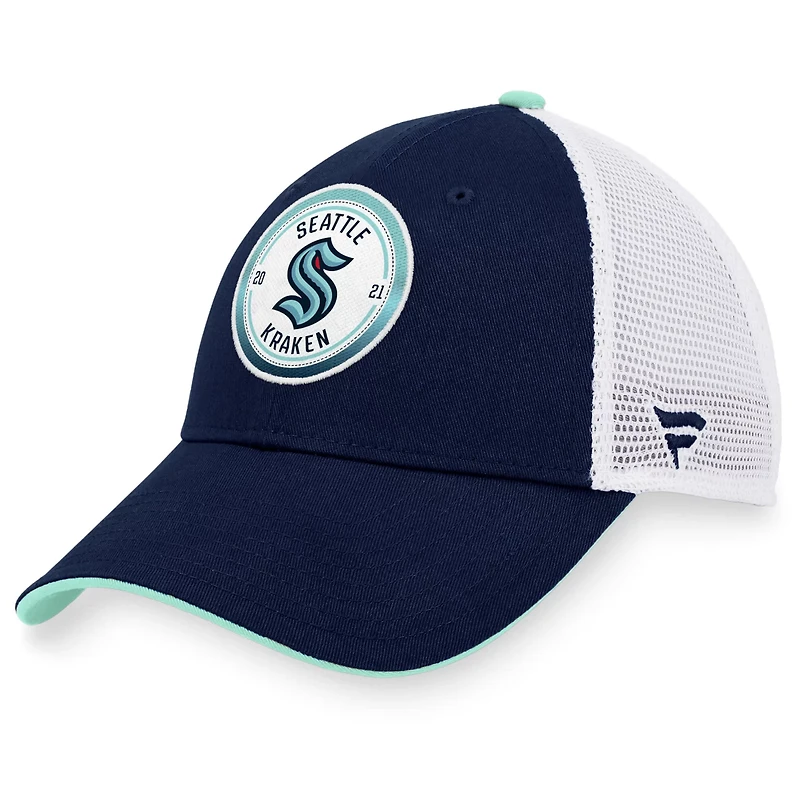 Fanatics Deep Sea /White Seattle Kraken Iconic Gradient Trucker Snapback Hat