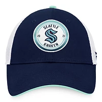 Fanatics Deep Sea /White Seattle Kraken Iconic Gradient Trucker Snapback Hat