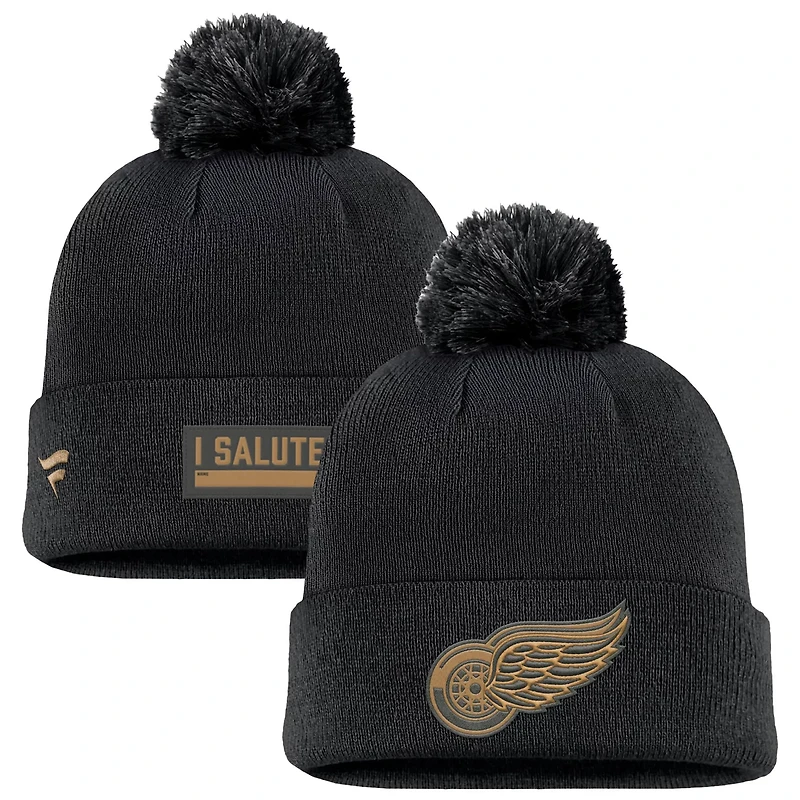 Fanatics Detroit Red Wings Military Appreciation Cuffed Knit Hat with Pom