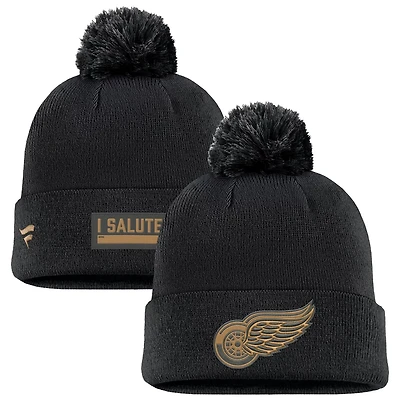 Fanatics Detroit Red Wings Military Appreciation Cuffed Knit Hat with Pom