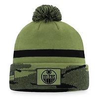 Fanatics Edmonton Oilers Military Appreciation Cuffed Knit Hat with Pom