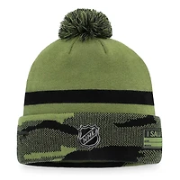 Fanatics Edmonton Oilers Military Appreciation Cuffed Knit Hat with Pom