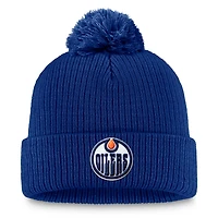 Fanatics Edmonton Oilers Primary Logo Cuffed Knit Hat with Pom