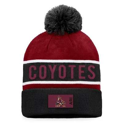 Fanatics /Garnet Arizona Coyotes Authentic Pro Rink Cuffed Knit Hat with Pom