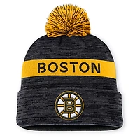 Fanatics Gold Boston Bruins Authentic Pro Rink Cuffed Knit Hat with Pom