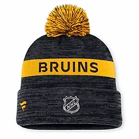 Fanatics Gold Boston Bruins Authentic Pro Rink Cuffed Knit Hat with Pom