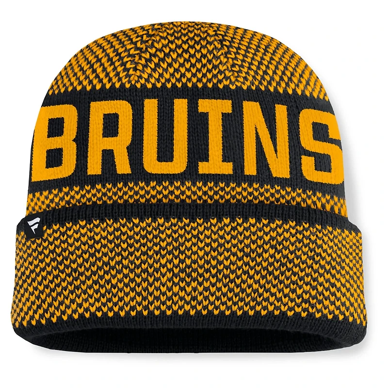 Fanatics Gold Boston Bruins Fundamentals Shelter Cuffed Knit Hat