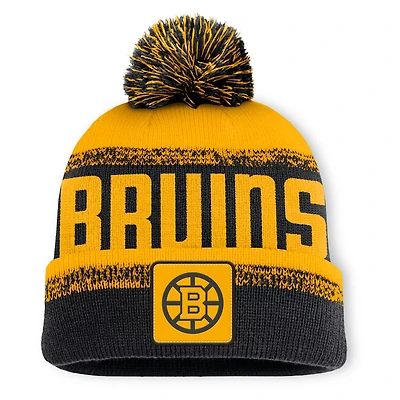 Fanatics Gold Boston Bruins Fundamentals Thrive Cuffed Knit Hat with Pom