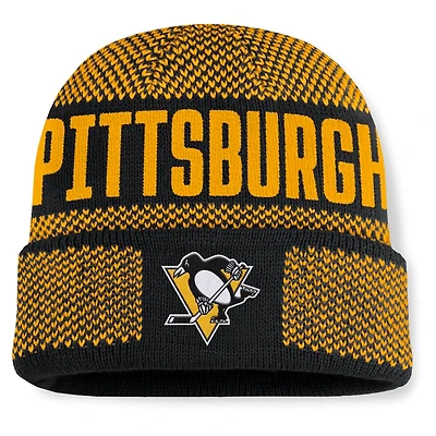 Fanatics Gold Pittsburgh Penguins Fundamentals Shelter Cuffed Knit Hat