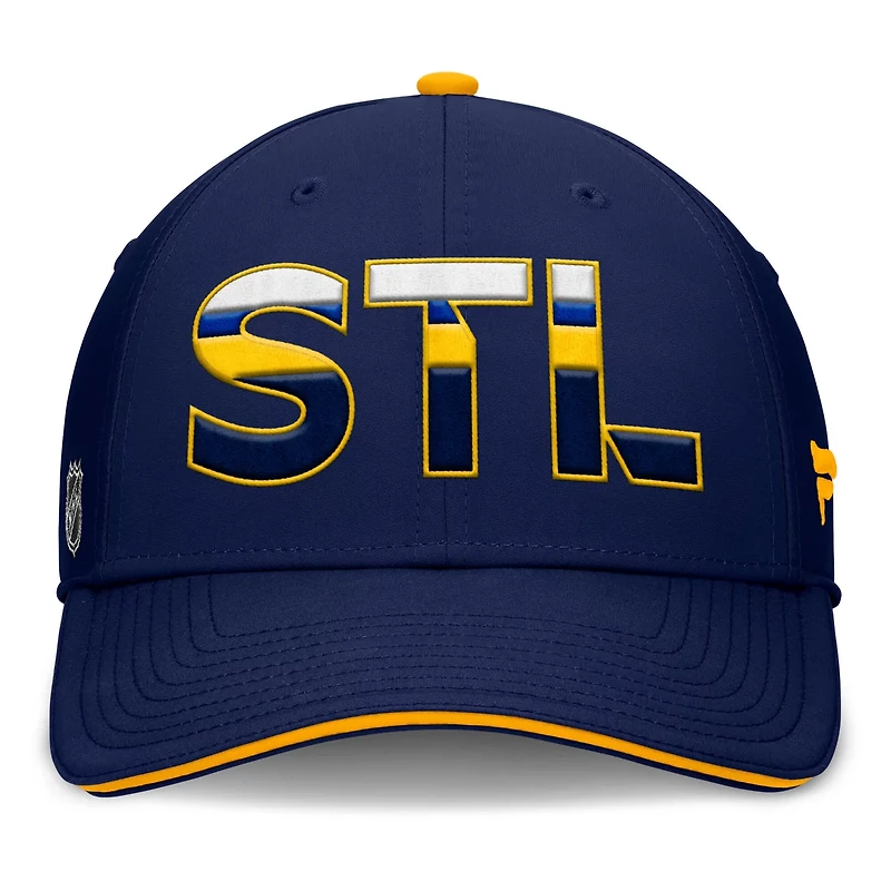 Fanatics /Gold St Louis Blues Authentic Pro Rink Team Code Flex Hat