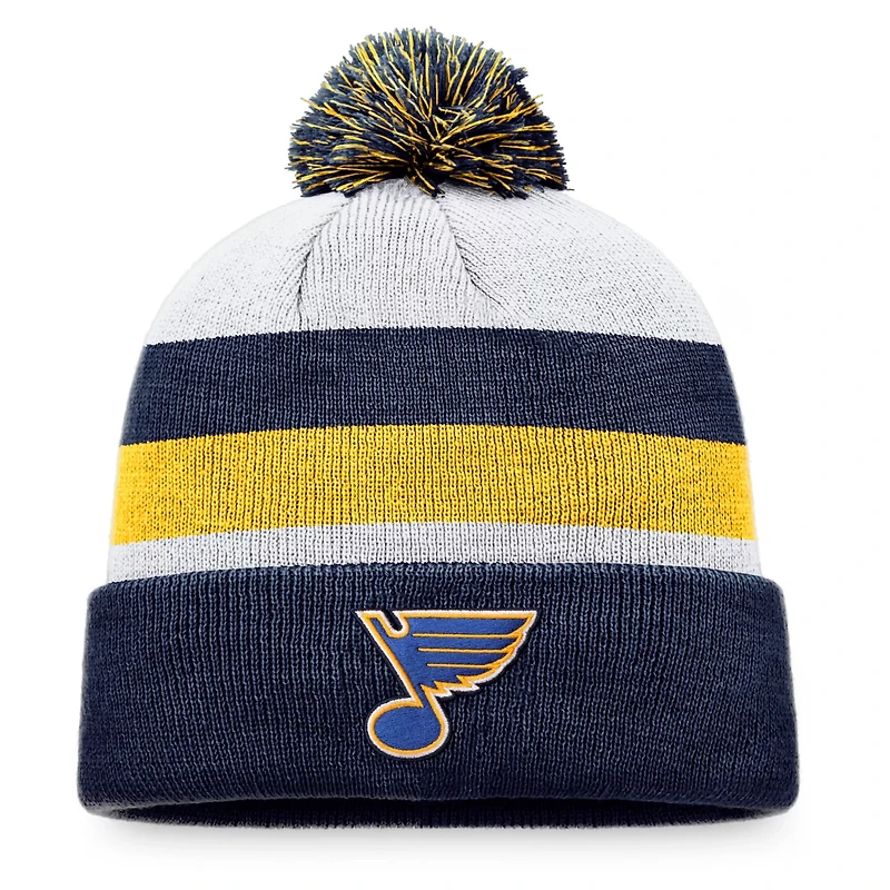 Fanatics Gold St Louis Blues Fundamental Cuffed Knit Hat with Pom