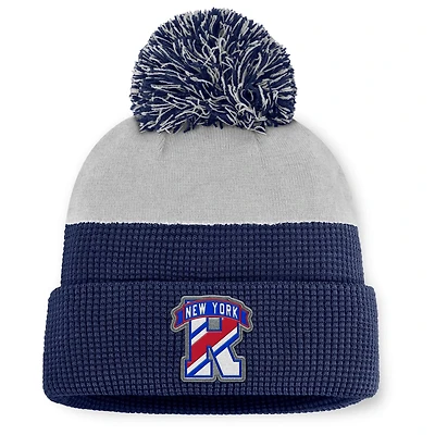 Fanatics Gray New York Rangers Authentic Pro Home Ice Cuffed Knit Hat with Pom