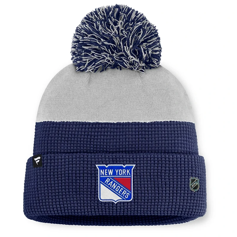 Fanatics Gray New York Rangers Authentic Pro Home Ice Cuffed Knit Hat with Pom