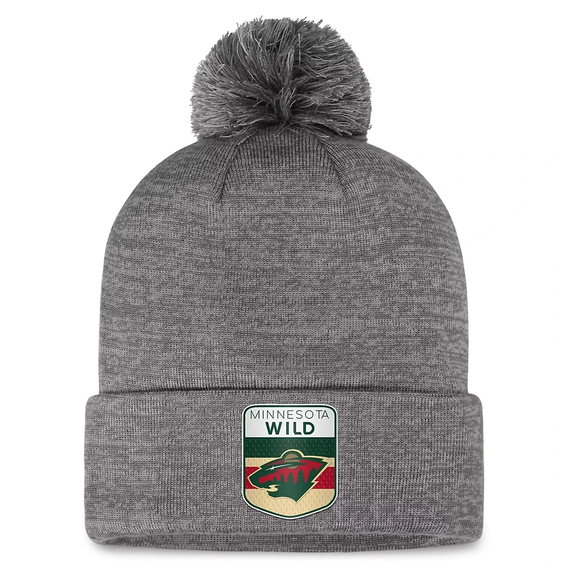 Fanatics Minnesota Wild Authentic Pro Home Ice Cuffed Knit Hat with Pom