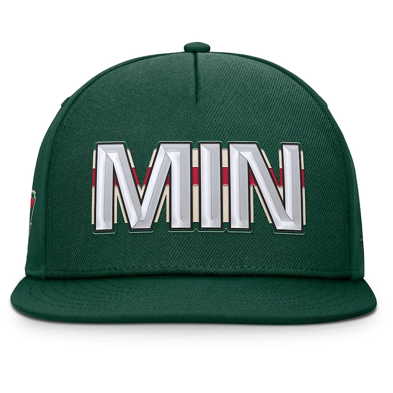 Fanatics Minnesota Wild Authentic Pro Rink Team Code Snapback Hat
