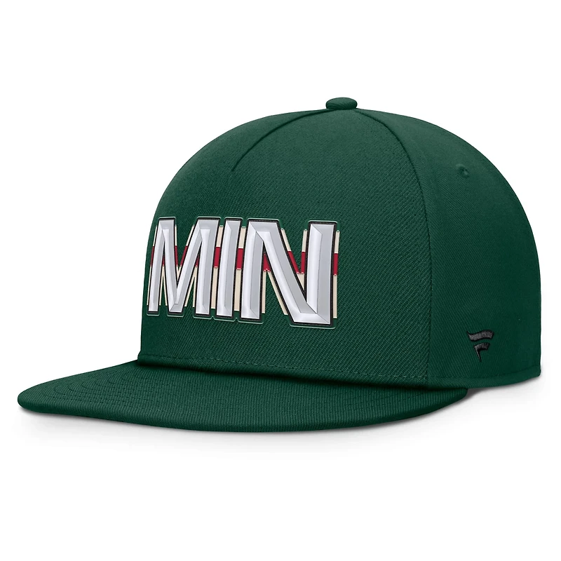 Fanatics Minnesota Wild Authentic Pro Rink Team Code Snapback Hat