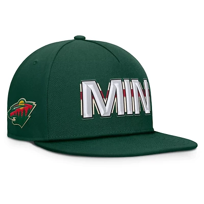 Fanatics Minnesota Wild Authentic Pro Rink Team Code Snapback Hat