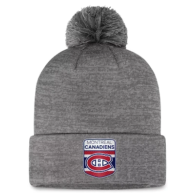 Fanatics Montreal Canadiens Authentic Pro Home Ice Cuffed Knit Hat with Pom