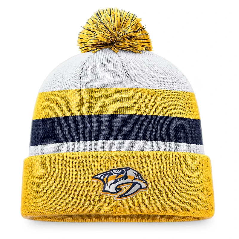 Fanatics Navy Nashville Predators Fundamental Cuffed Knit Hat with Pom