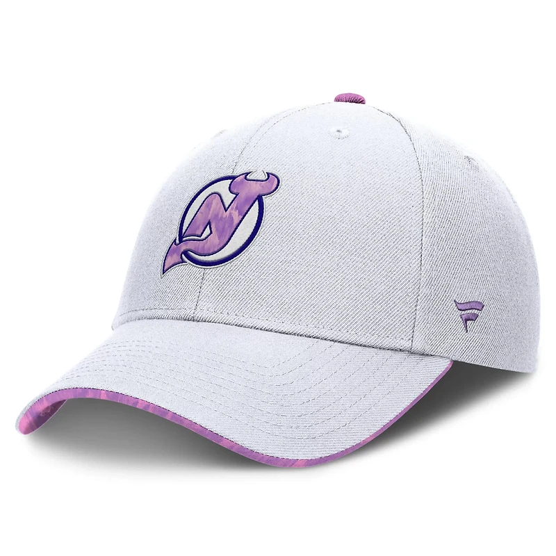 Fanatics New Jersey Devils Authentic Pro Hockey Fights Cancer Adjustable Hat