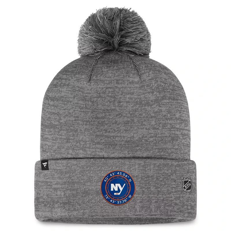 Fanatics New York Islanders Authentic Pro Home Ice Cuffed Knit Hat with Pom