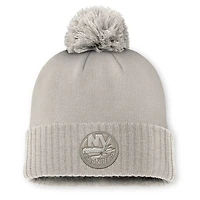 Fanatics New York Islanders Authentic Pro Road Cuffed Knit Hat with Pom