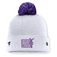 Fanatics New York Rangers Authentic Pro Hockey Fights Cancer Cuffed Knit Hat with Pom