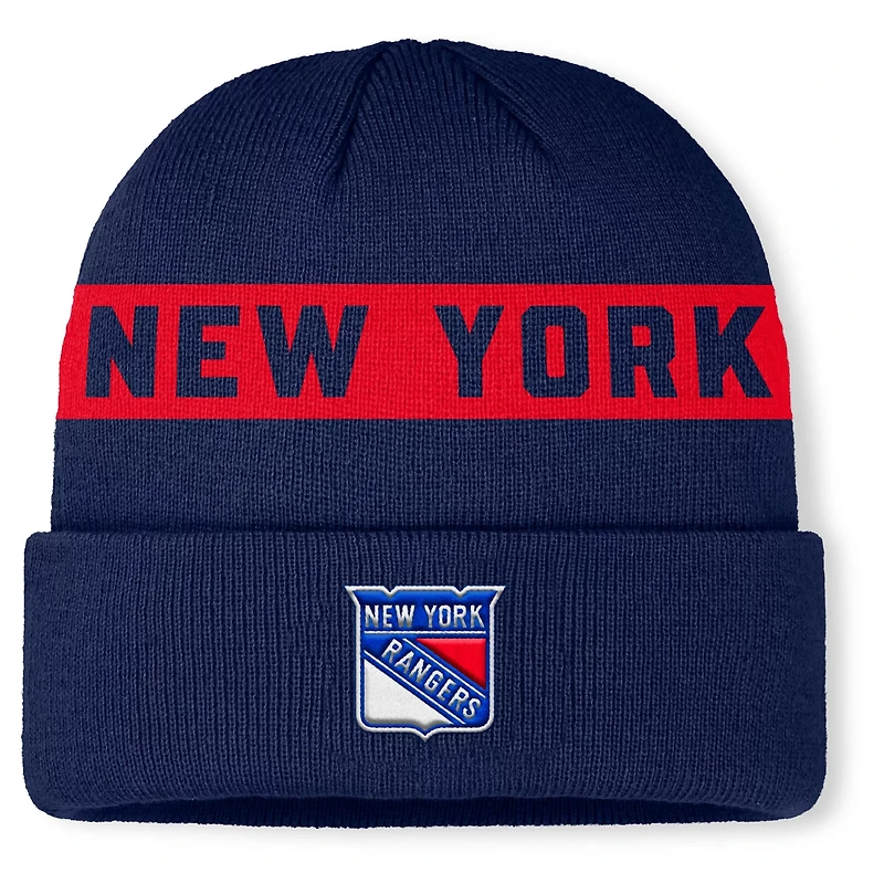 Fanatics New York Rangers Authentic Pro Rink Cuffed Knit Hat