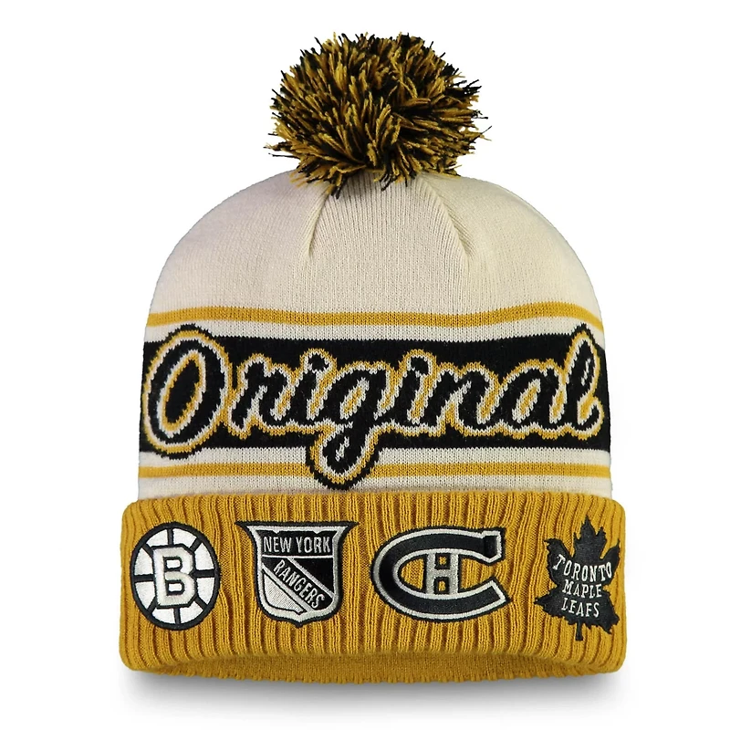 Fanatics NHL Original 6 Refresh Cuffed Knit Hat with Pom