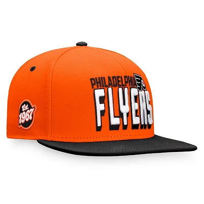 Fanatics /Orange Philadelphia Flyers Heritage Retro Two-Tone Snapback Hat