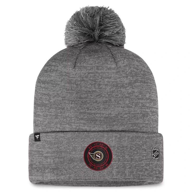 Fanatics Ottawa Senators Authentic Pro Home Ice Cuffed Knit Hat with Pom