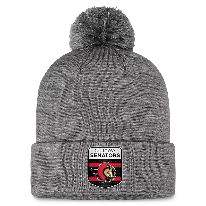 Fanatics Ottawa Senators Authentic Pro Home Ice Cuffed Knit Hat with Pom