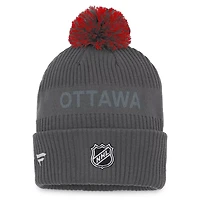 Fanatics Ottawa Senators Authentic Pro Home Ice Cuffed Knit Hat with Pom